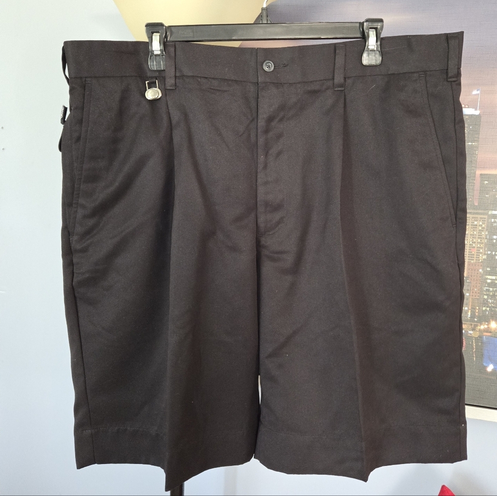 Vtg 90s Macys Grand Slam Bermuda Black Polyester Golf Shorts Mens 40" Waist